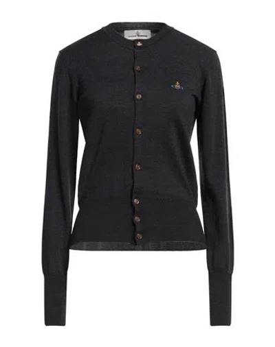 Vivienne Westwood Woman Cardigan Charcoal Size Xs Virgin Wool In Grey