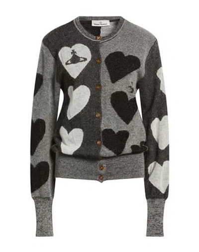 Vivienne Westwood Woman Cardigan Grey Size L Wool, Synthetic Fibers, Viscose, Mohair Wool, Cashmere In Gray