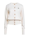 Vivienne Westwood Woman Cardigan Cream Size Xxs Cotton, Cashmere In White