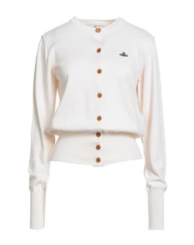 Vivienne Westwood Woman Cardigan Cream Size Xxs Cotton, Cashmere In White