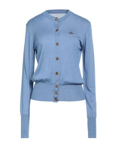 Vivienne Westwood Woman Cardigan Light Blue Size M Wool, Silk