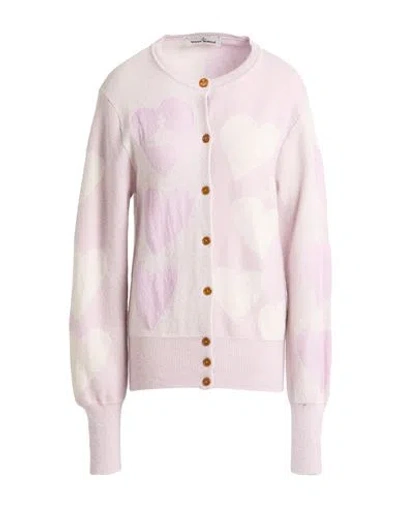 Vivienne Westwood Woman Cardigan Lilac Size M Wool, Synthetic Fibers, Viscose, Mohair Wool, Cashmere In Purple