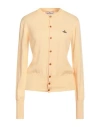 Vivienne Westwood Woman Cardigan Pastel Yellow Size S Virgin Wool