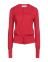 Vivienne Westwood Woman Cardigan Red Size S Virgin Wool In Red