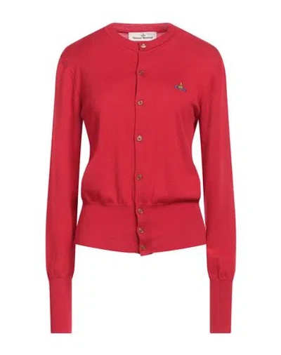 Vivienne Westwood Woman Cardigan Red Size S Virgin Wool