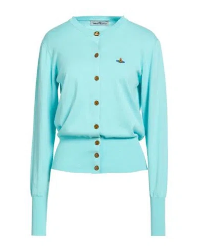 Vivienne Westwood Woman Cardigan Sky Blue Size M Cotton