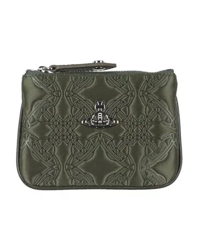 Vivienne Westwood Woman Coin Purse Military Green Size - Textile Fibers