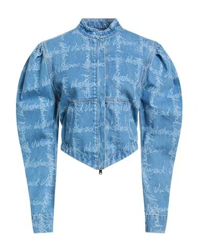 Vivienne Westwood Woman Denim Outerwear Blue Size M Cotton