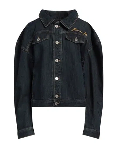 Vivienne Westwood Woman Denim Outerwear Blue Size M Cotton, Lyocell, Linen