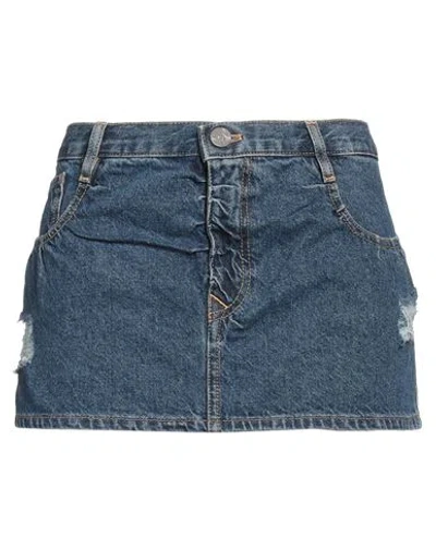 Vivienne Westwood Woman Denim Skirt Blue Size 28 Cotton