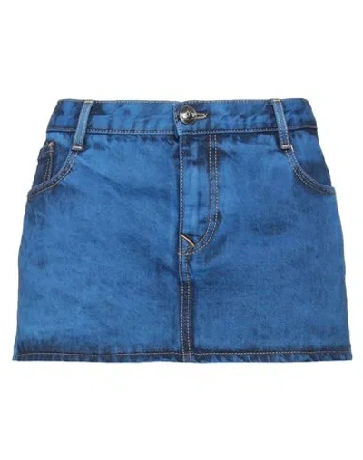VIVIENNE WESTWOOD VIVIENNE WESTWOOD WOMAN DENIM SKIRT BRIGHT BLUE SIZE 28 COTTON, LYOCELL, LINEN