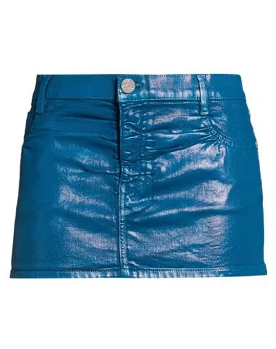 Vivienne Westwood Woman Denim Skirt Deep Teal Size 27 Cotton, Elastane In Blue