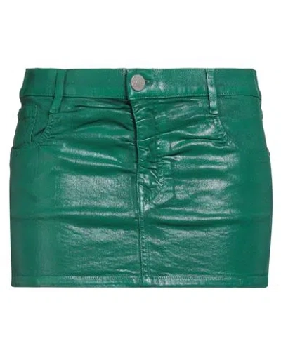 Vivienne Westwood Woman Denim Skirt Green Size 27 Cotton, Elastane