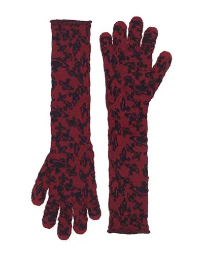 Vivienne Westwood Woman Gloves Burgundy Size S/m Wool In Red