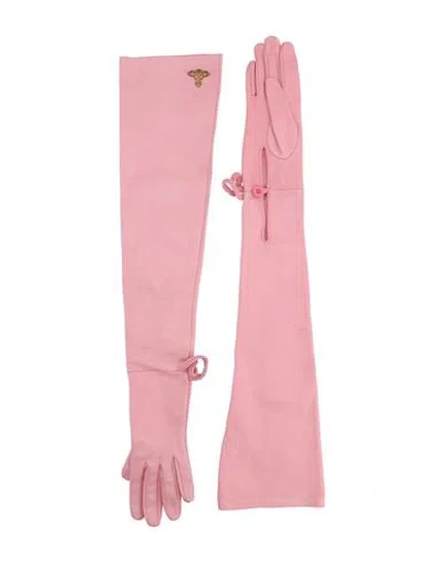 Vivienne Westwood Woman Gloves Pink Size 6.5 Leather