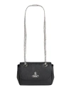 Vivienne Westwood Textured Black Handbag With Chain Strap In Black