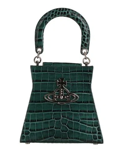 Vivienne Westwood Woman Handbag Dark Green Size - Leather