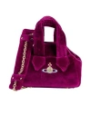Vivienne Westwood Mini Velvet Yasmine Top-handle Bag In Purple