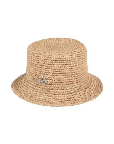 Vivienne Westwood Woman Hat Beige Size S Natural Raffia In Brown