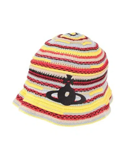 Vivienne Westwood Woman Hat Yellow Size Onesize Cotton In Multi