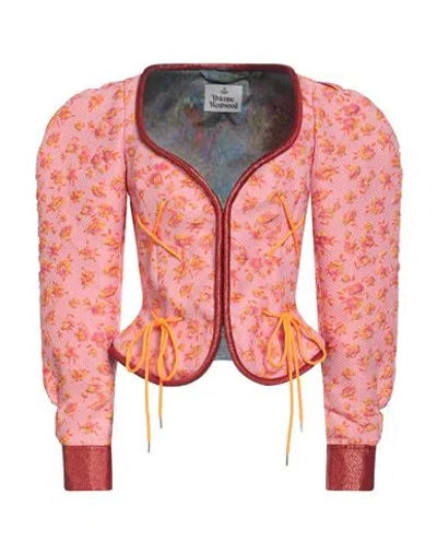 Vivienne Westwood Woman Jacket Salmon Pink Size 6 Recycled Polyester, Polyamide, Polyester