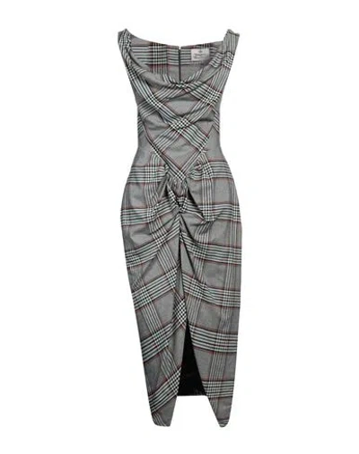 Vivienne Westwood Woman Maxi Dress Grey Size 6 Viscose, Virgin Wool, Elastane In Gray