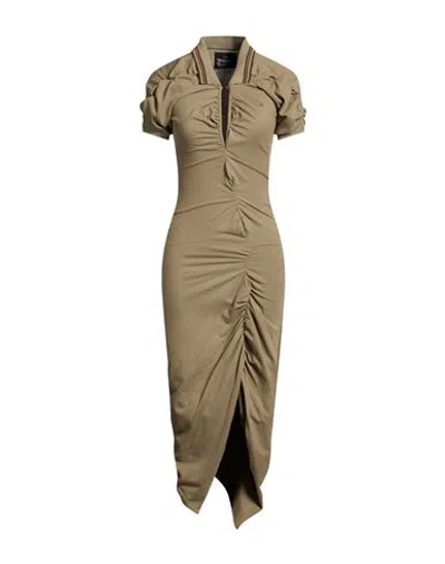 Vivienne Westwood Woman Maxi Dress Khaki Size L Organic Cotton In Sand