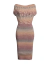 Vivienne Westwood Woman Midi Dress Blush Size L Acrylic, Viscose, Virgin Wool, Polyester In Pink