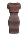 Vivienne Westwood Woman Midi Dress Brown Size S Acrylic, Viscose, Virgin Wool, Polyester In Brown