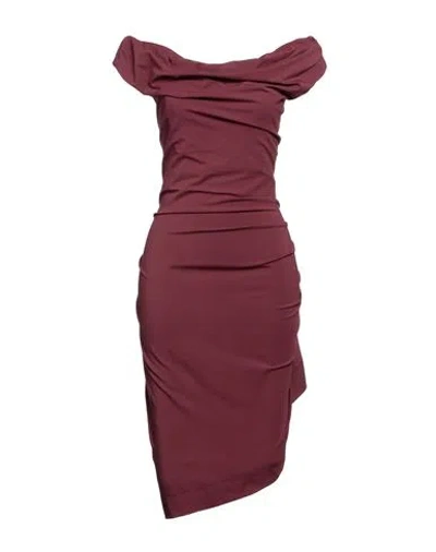 Vivienne Westwood Woman Midi Dress Burgundy Size S Viscose, Elastane In Red