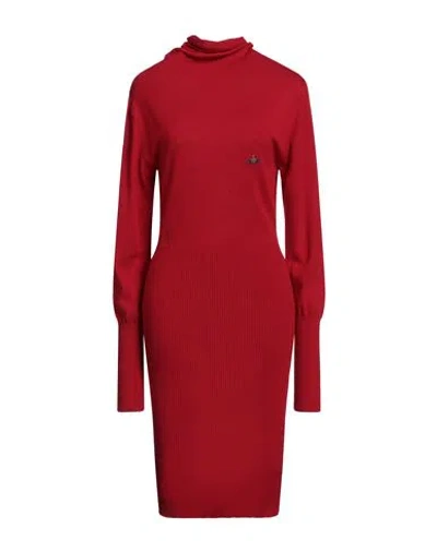 Vivienne Westwood Woman Midi Dress Red Size Xl Virgin Wool In Red