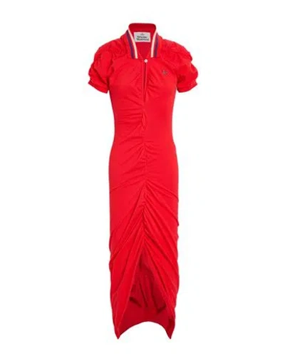 Vivienne Westwood Woman Midi Dress Tomato Red Size L Organic Cotton