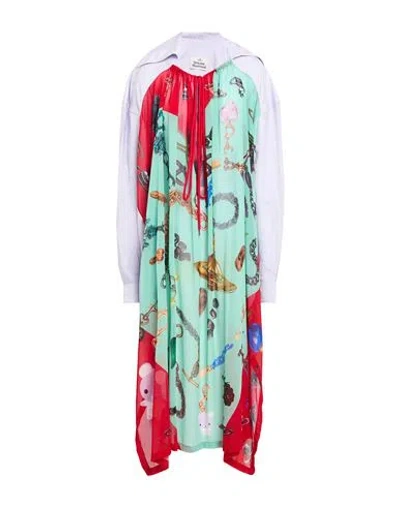 Vivienne Westwood Woman Midi Dress Turquoise Size 6 Viscose, Polyester In Blue