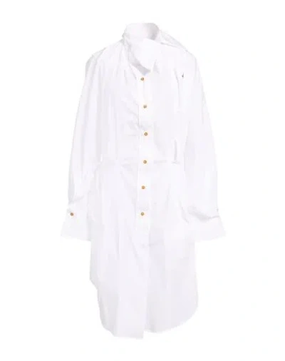 Vivienne Westwood Woman Midi Dress White Size 8 Cotton