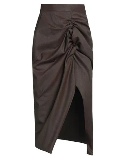 Vivienne Westwood Woman Midi Skirt Brown Size 0 Virgin Wool In D402