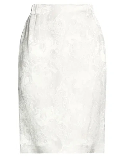 Vivienne Westwood Woman Midi Skirt Light Grey Size 2 Linen, Viscose In White