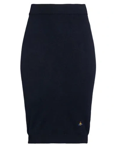 Vivienne Westwood Woman Midi Skirt Midnight Blue Size Xl Wool, Cashmere