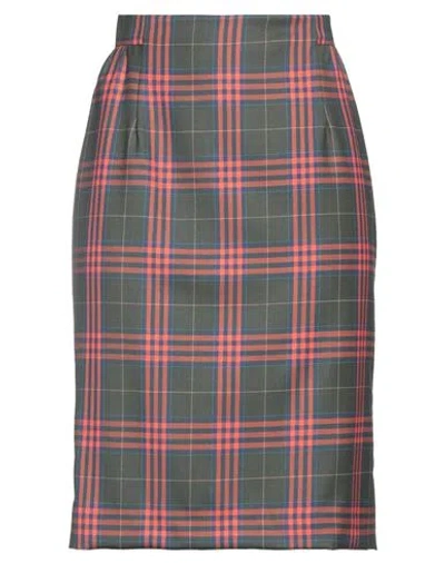 Vivienne Westwood Woman Midi Skirt Military Green Size 6 Virgin Wool