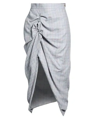 Vivienne Westwood Woman Midi Skirt Sky Blue Size 6 Wool, Linen In Gray