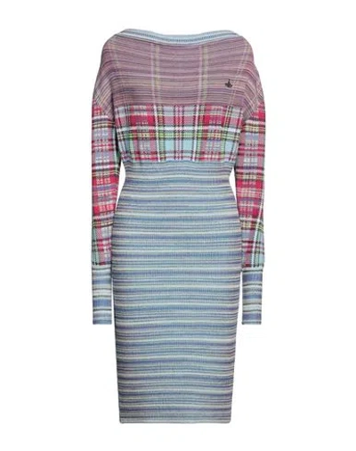 Vivienne Westwood Woman Mini Dress Blue Size M Viscose, Cotton, Polyester
