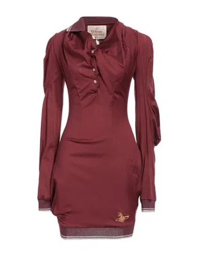 Vivienne Westwood Woman Mini Dress Burgundy Size M Cotton In Brown