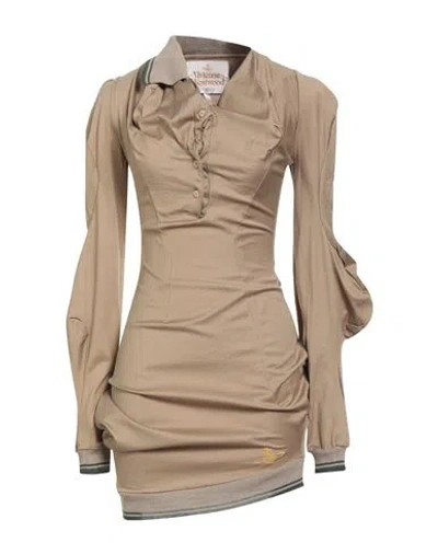Vivienne Westwood Woman Mini Dress Khaki Size S Cotton In Brown