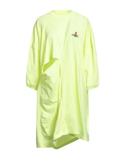 Vivienne Westwood Woman Mini Dress Lime Green Size M Cotton