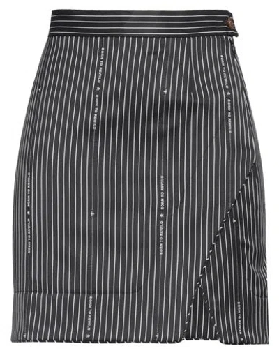 Vivienne Westwood Woman Mini Skirt Black Size 4 Virgin Wool, Cotton