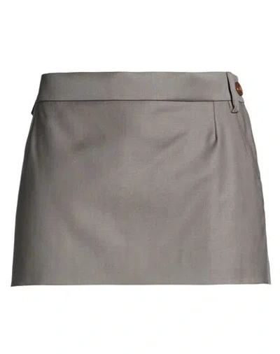 Vivienne Westwood Woman Mini Skirt Grey Size 6 Virgin Wool In Gray