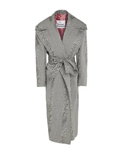 Vivienne Westwood Woman Overcoat & Trench Coat Black Size 10 Virgin Wool In Gray