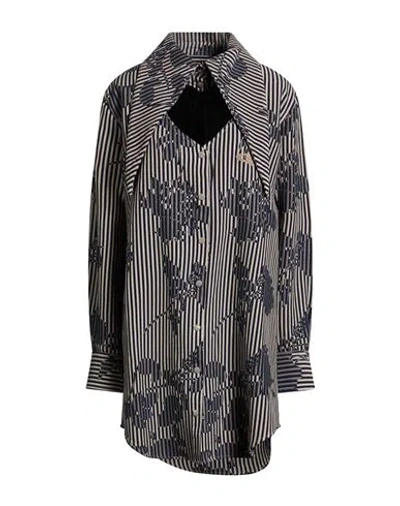 Vivienne Westwood Woman Overcoat & Trench Coat Midnight Blue Size 8 Cotton In Multi