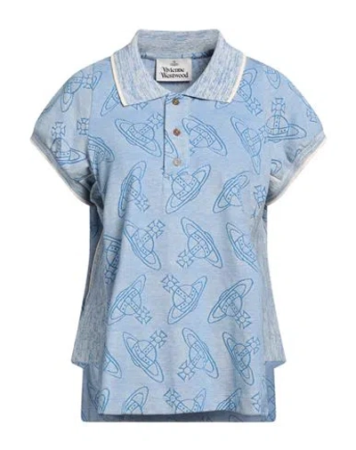 Vivienne Westwood Woman Polo Shirt Azure Size M Cotton In Blue
