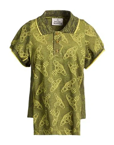 Vivienne Westwood Woman Polo Shirt Green Size S Cotton