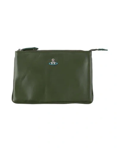 Vivienne Westwood Woman Pouch Military Green Size - Leather